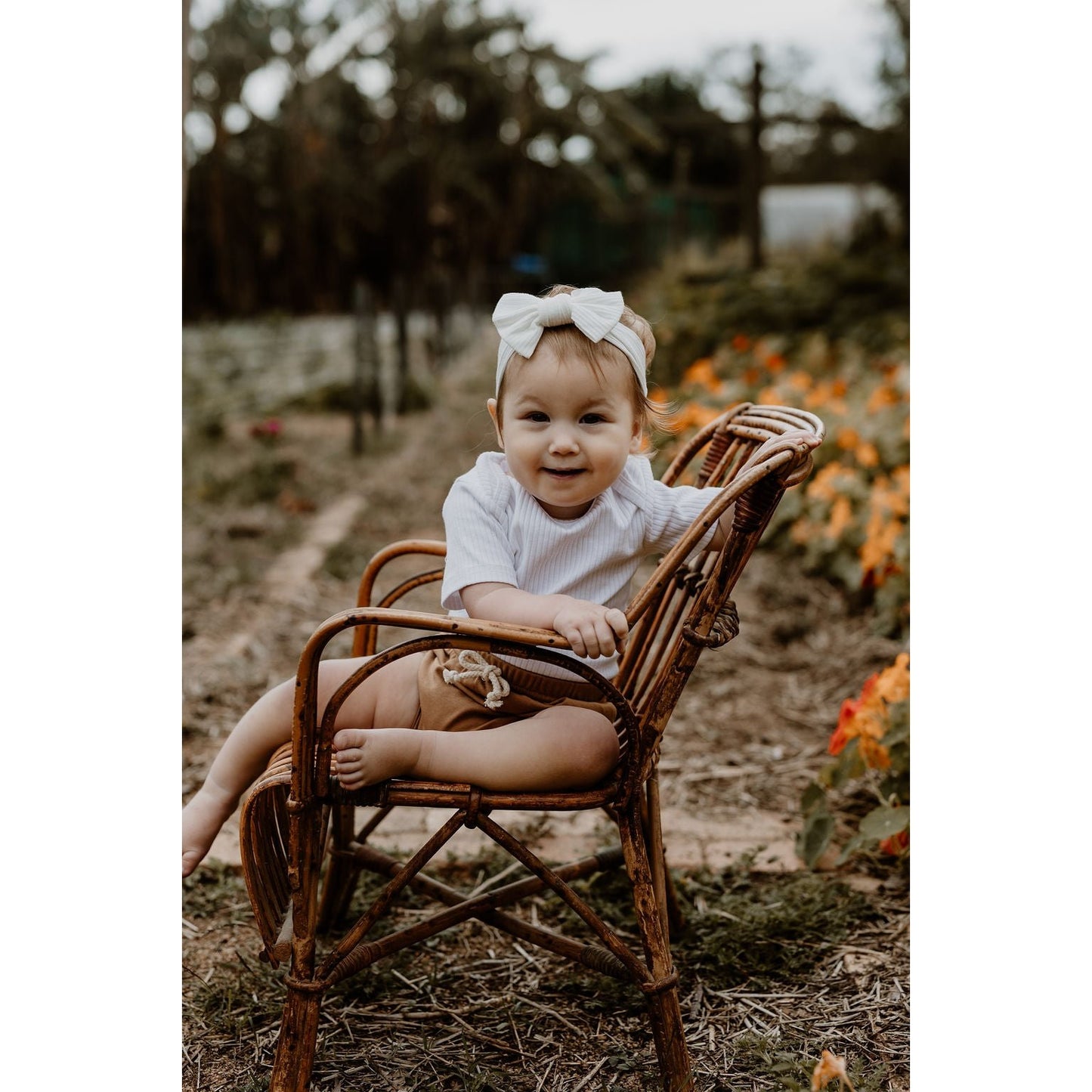 Serenity White Organic Cotton Ribbed Bodysuit