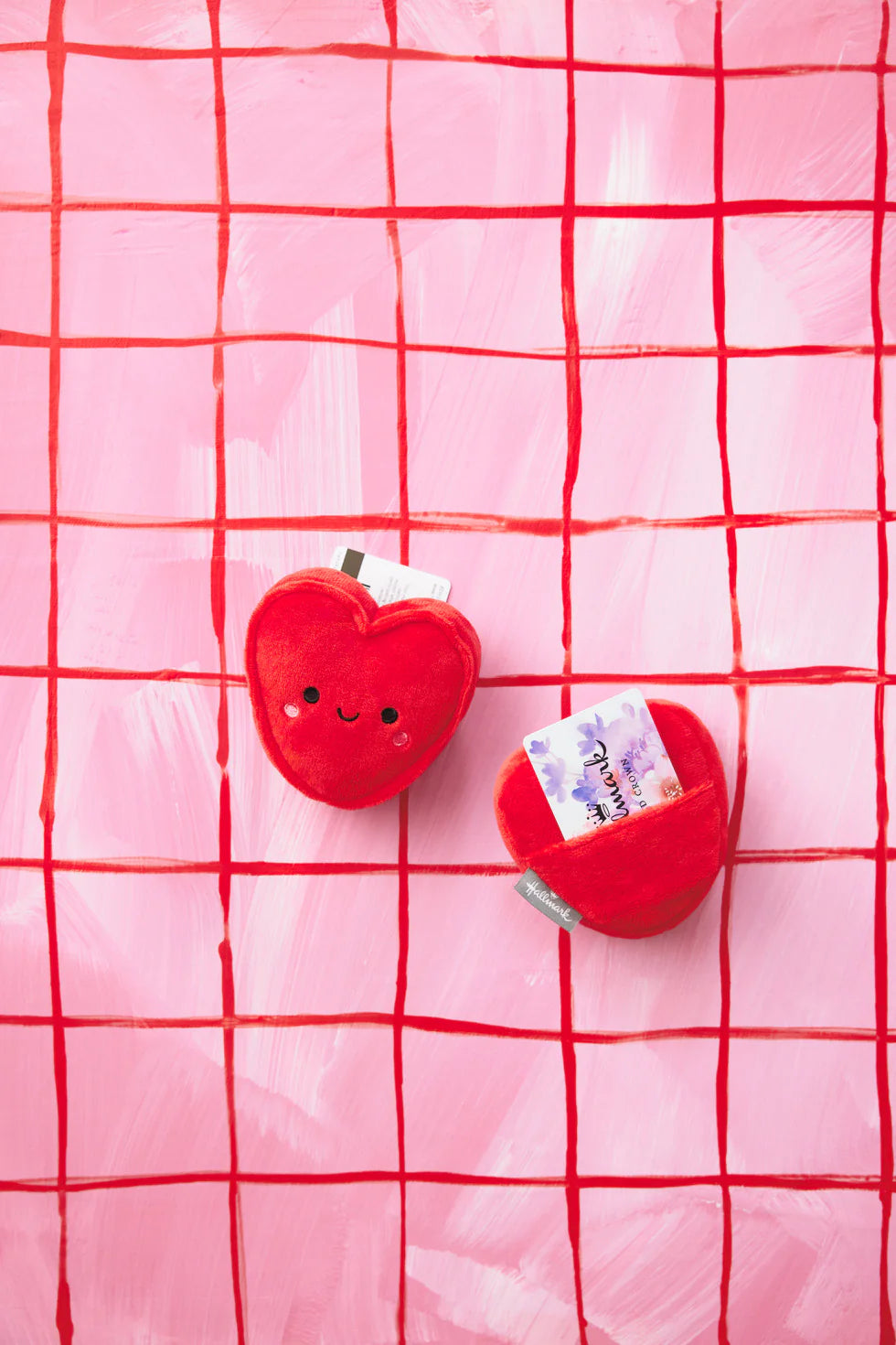Red Heart With Pocket Plush Gift Card Holder