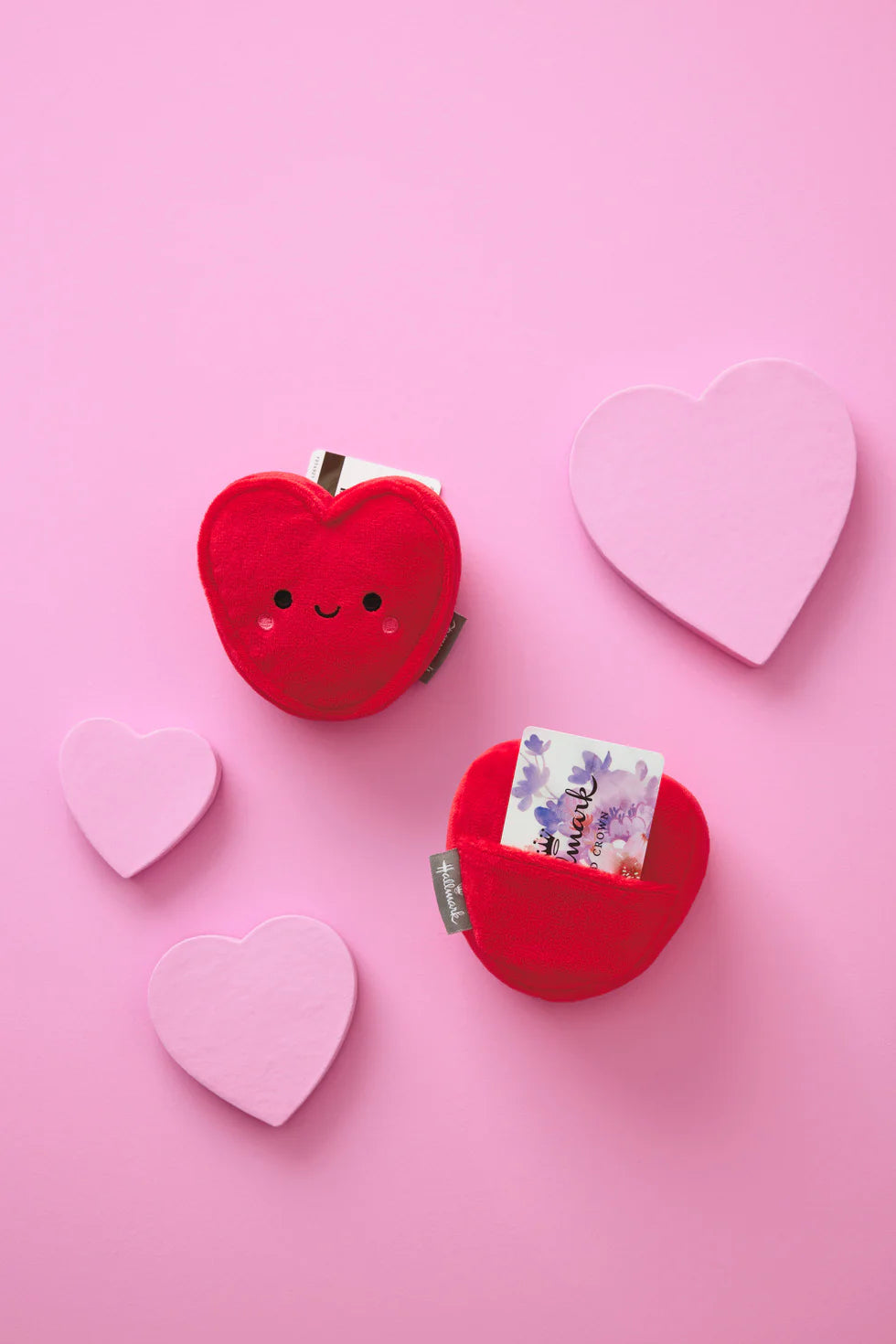 Red Heart With Pocket Plush Gift Card Holder