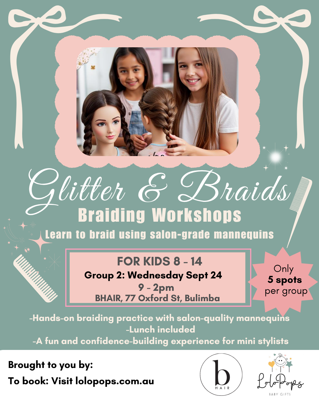 Term 3 School Holidays – Kids Braiding Workshops in Brisbane