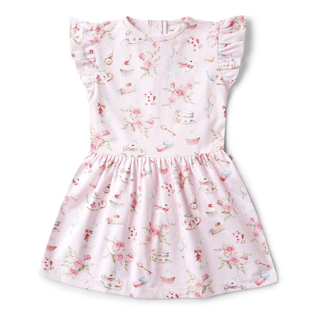 Alice’s Tea Party Short Sleeve Organic Dress