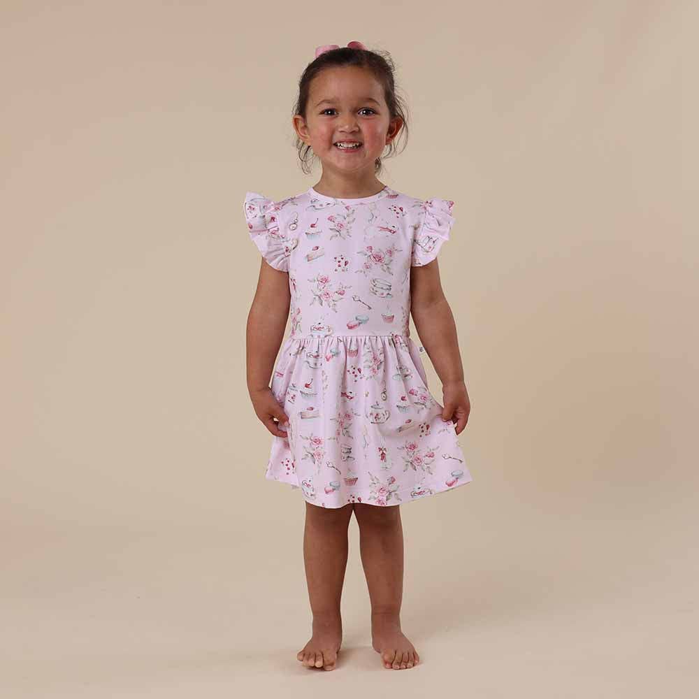 Alice’s Tea Party Short Sleeve Organic Dress
