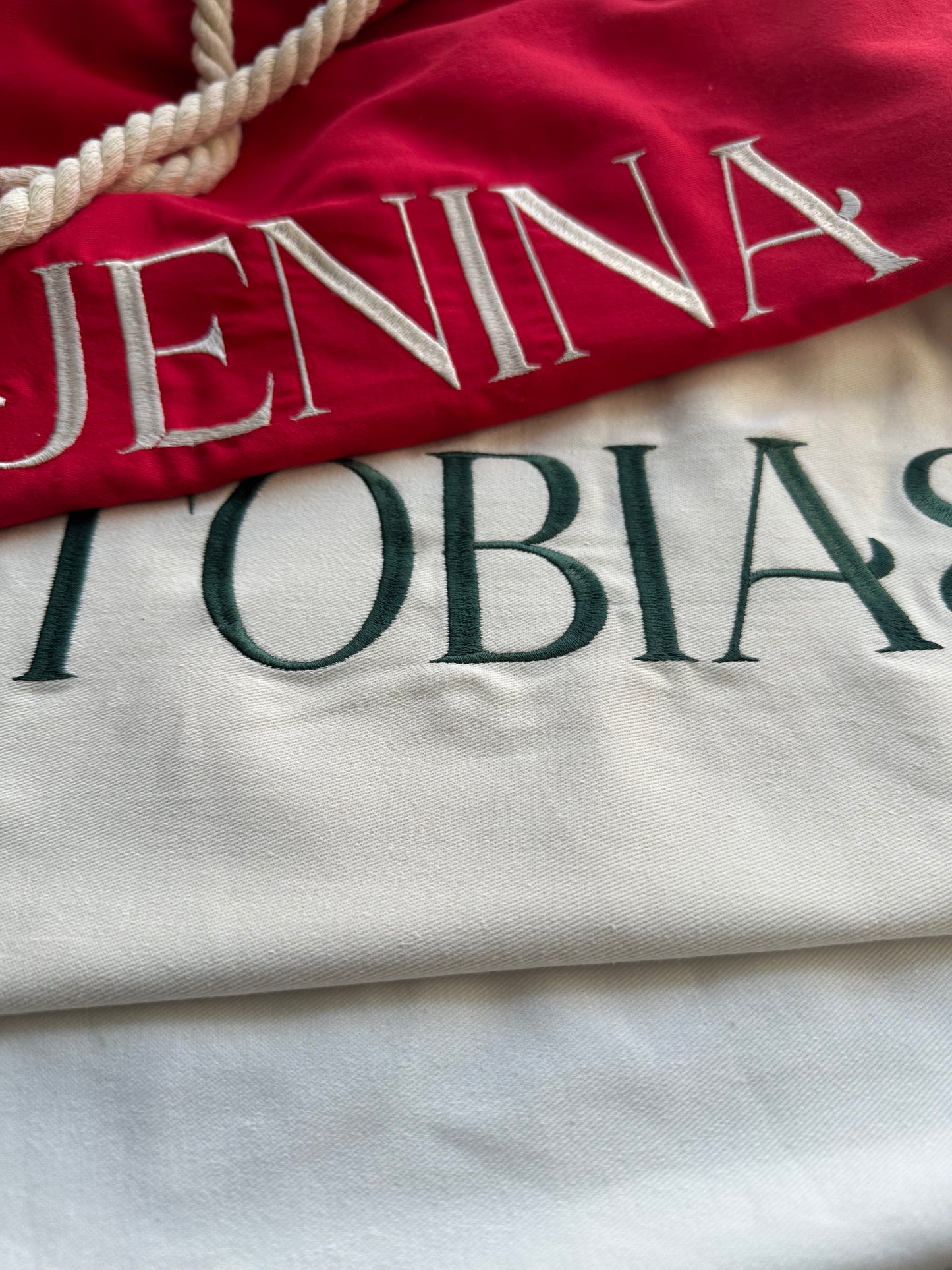 Embroidered Personalised Santa Sacks