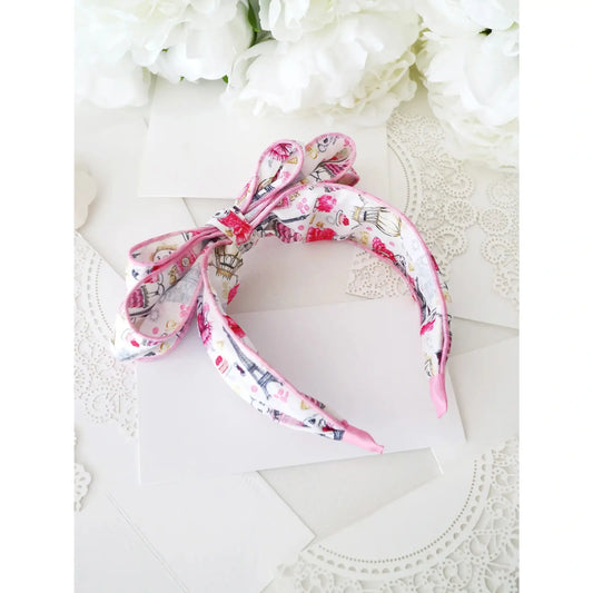 Claris Fashion Print Headband with Bow