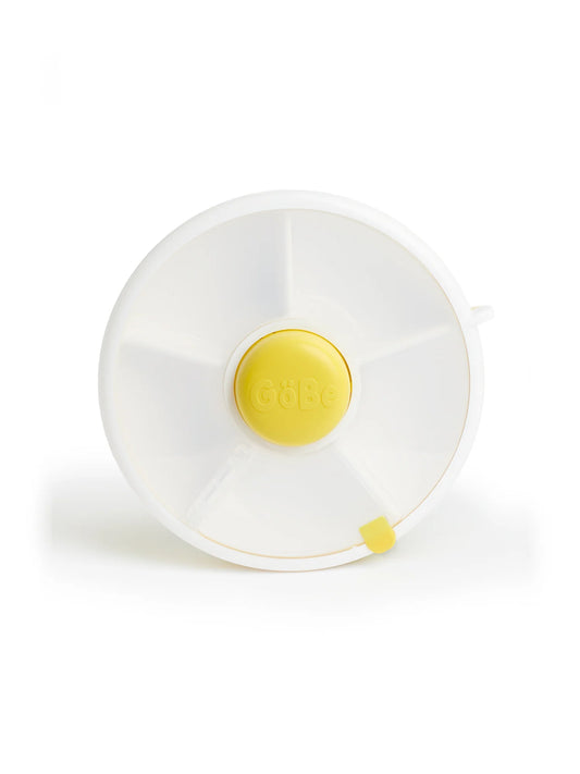 GoBe Kids Small Snack Spinner Flip, Travel Snack Box - Lemon Yellow