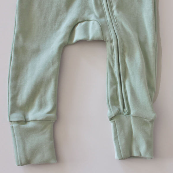 Boho Baby Long Sleeve Zip Onesie Sage Green