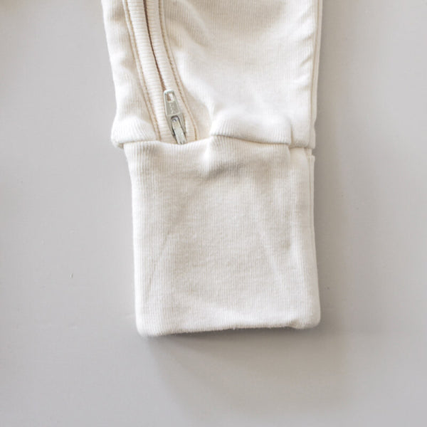 Boho Baby Long Sleeve Zip Onesie Warm White