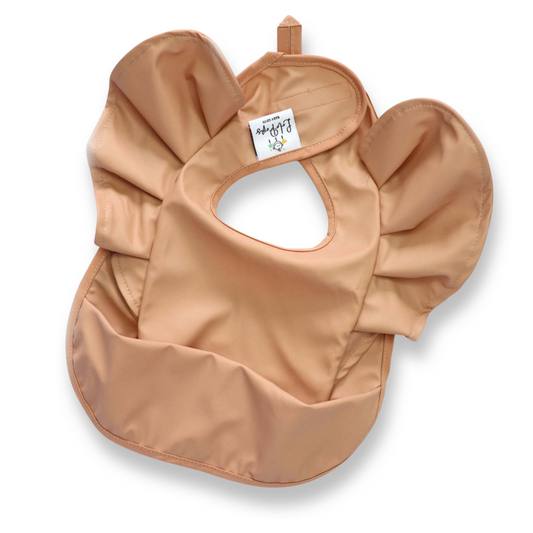 Mocha Ruffled Waterproof Bibs