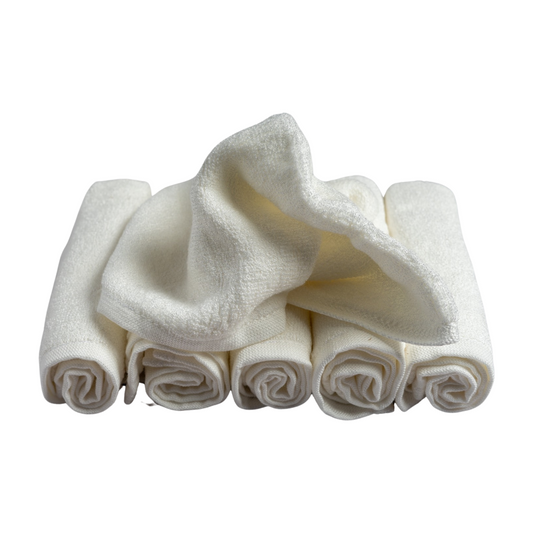 6 pack of organic bamboo washcloths. Bath flannels