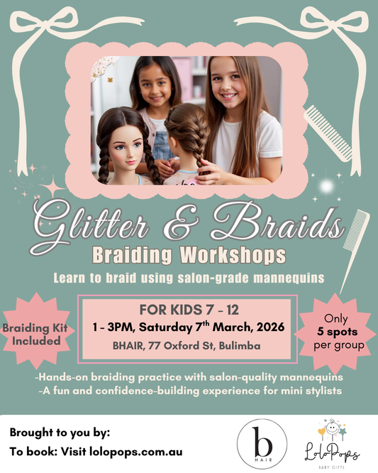 2026: Glitter & Braids Kids' Braiding Workshops in Brisbane