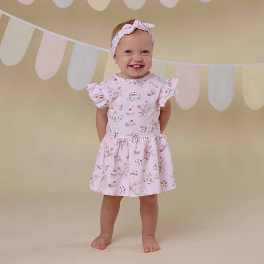 Alice’s Tea Party Short Sleeve Organic Dress