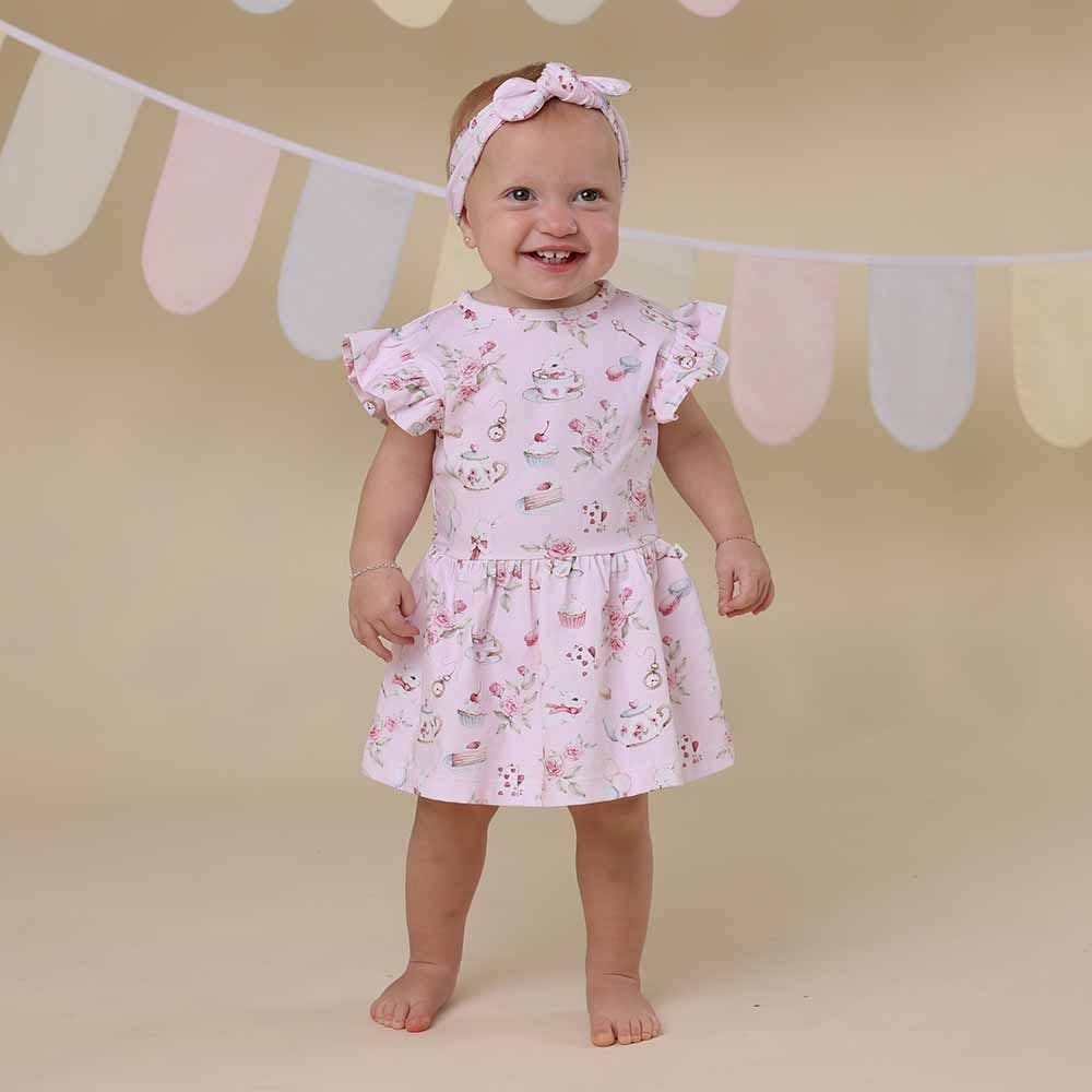 Alice’s Tea Party Short Sleeve Organic Dress
