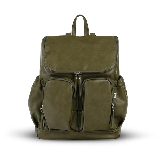 OiOi Signature Nappy Backpack - Olive Faux Leather