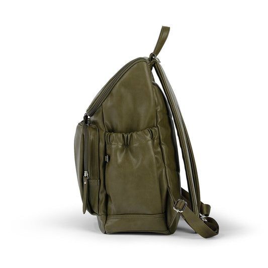 OiOi Signature Nappy Backpack - Olive Faux Leather