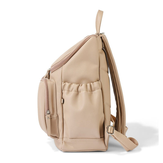 OiOi Signature Nappy Backpack - Oat Dimple Faux Leather