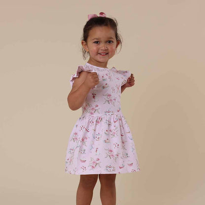 Alice’s Tea Party Short Sleeve Organic Dress