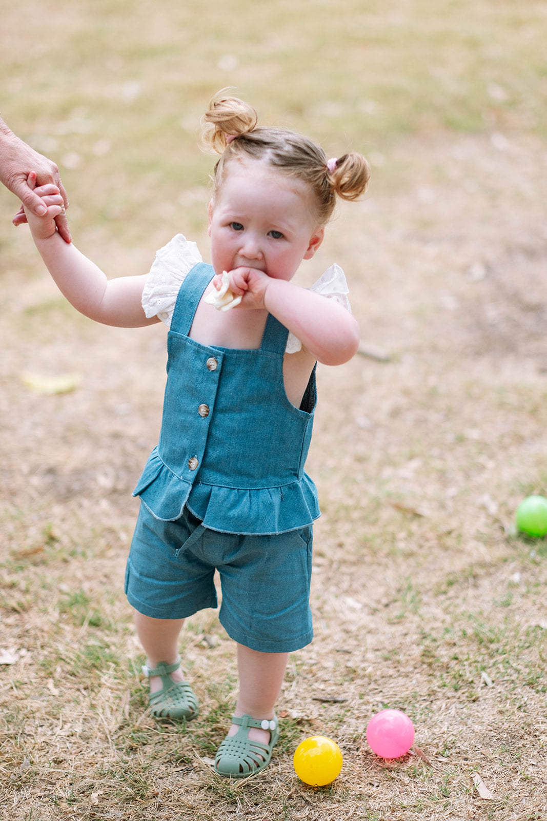 Short Sleeve Denim Ruffled Vest