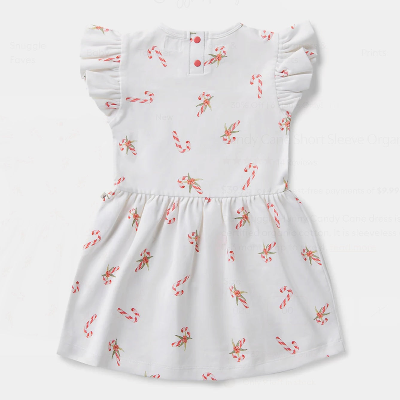 Candy Cane Short Sleeve Organic Dress