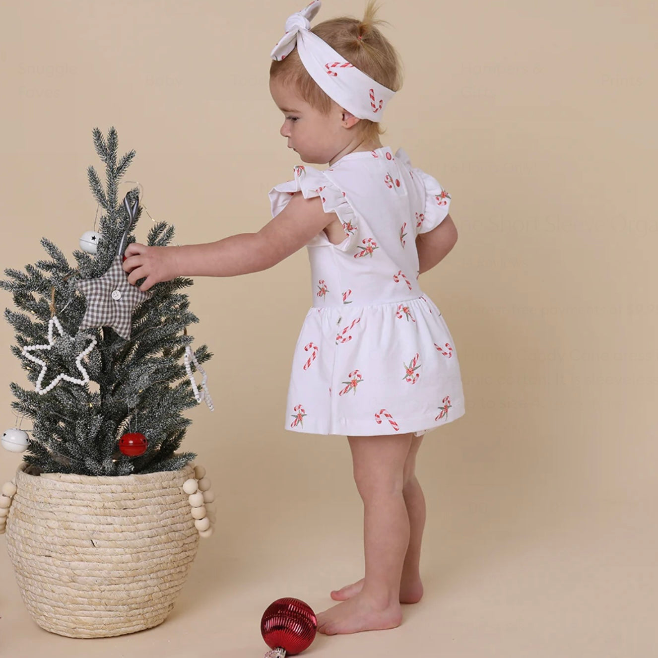 Candy Cane Short Sleeve Organic Dress