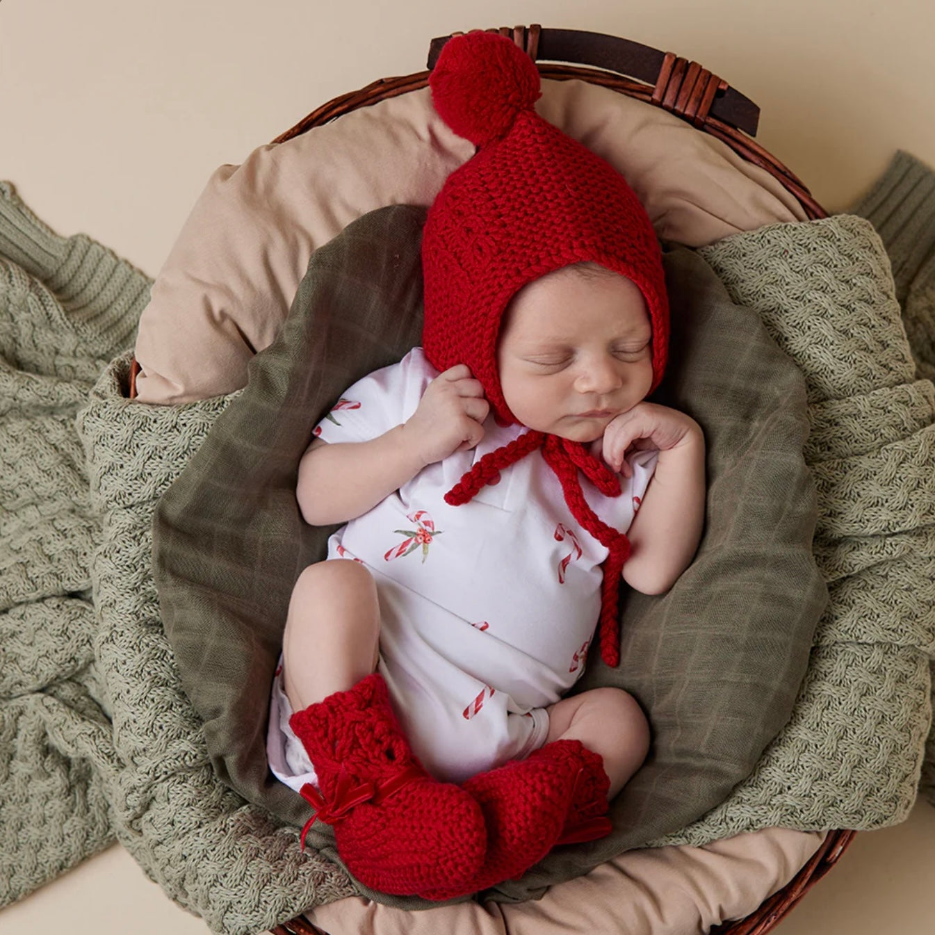 Candy Cane Short Sleeve Organic Bodysuit