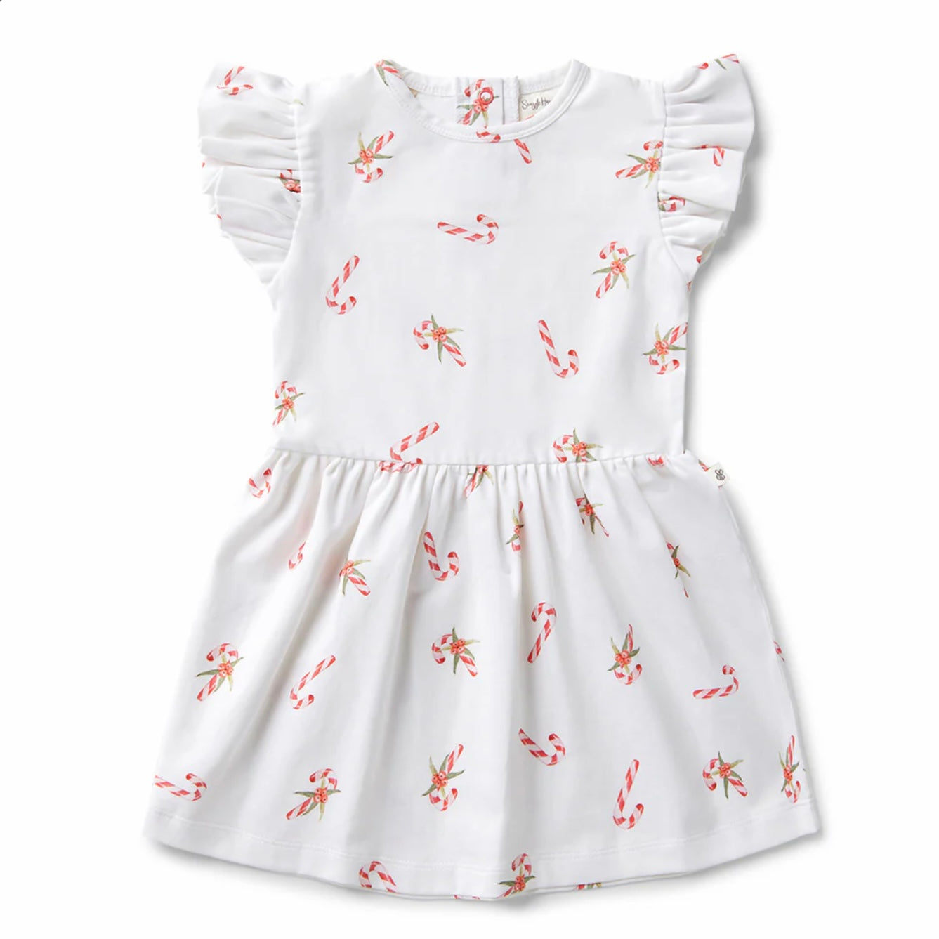 Candy Cane Short Sleeve Organic Dress