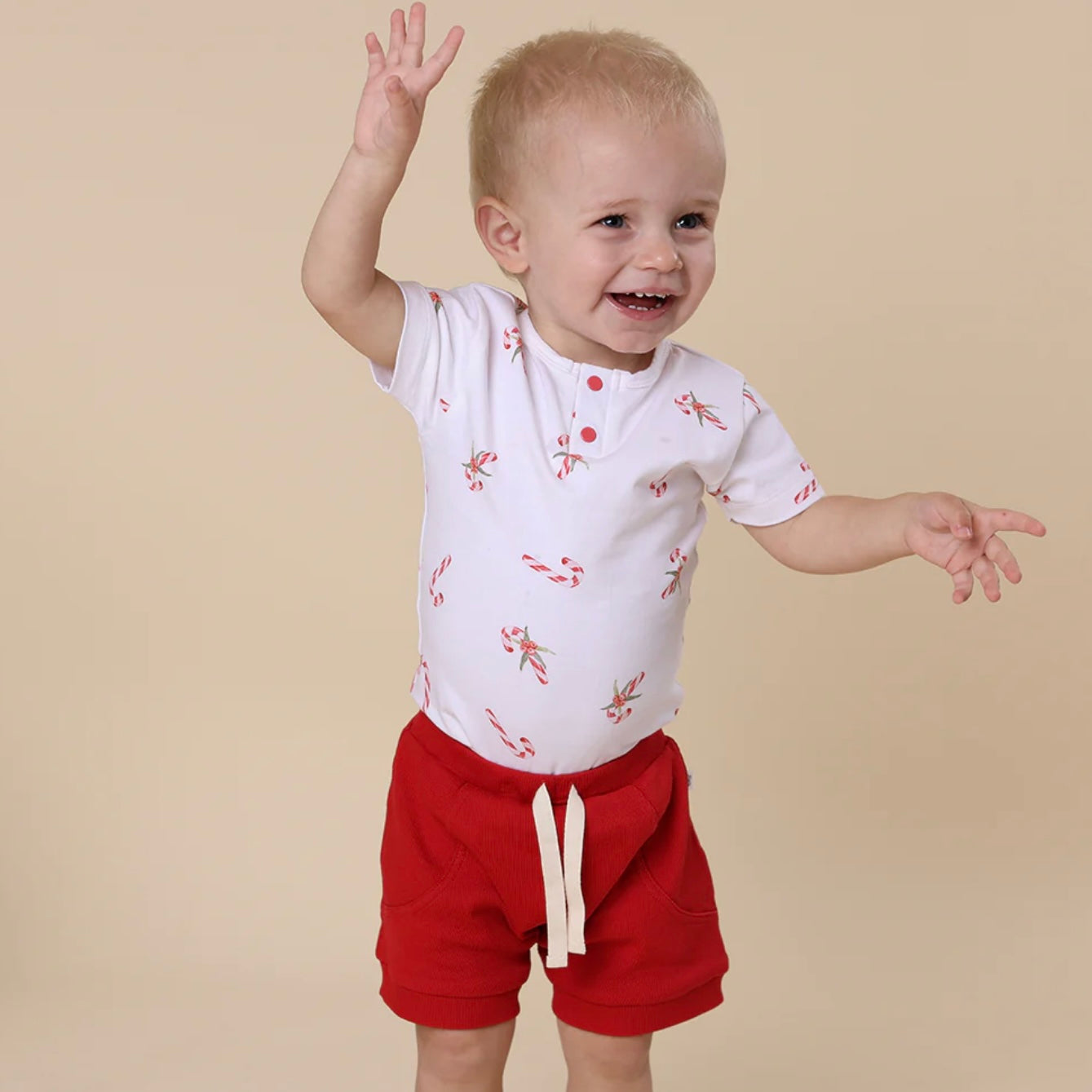 Candy Cane Short Sleeve Organic Bodysuit