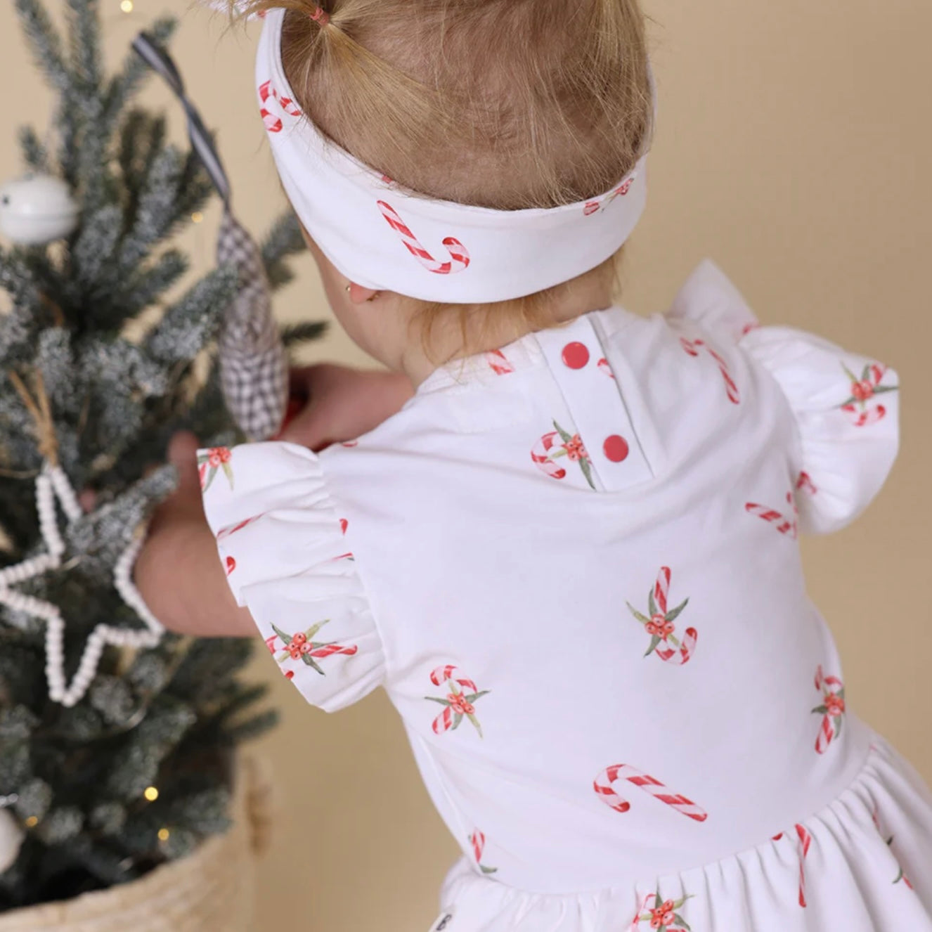 Candy Cane Short Sleeve Organic Dress