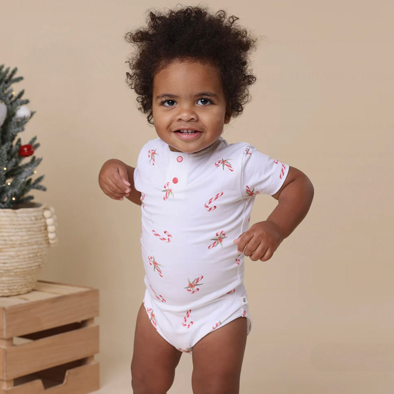 Candy Cane Short Sleeve Organic Bodysuit