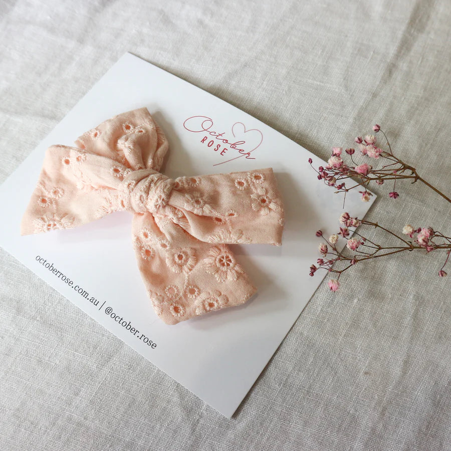 Pink Floral Hair Bow