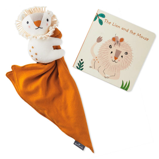 The Lion and the Mouse Board Book and Lion Lovey Blanket Set