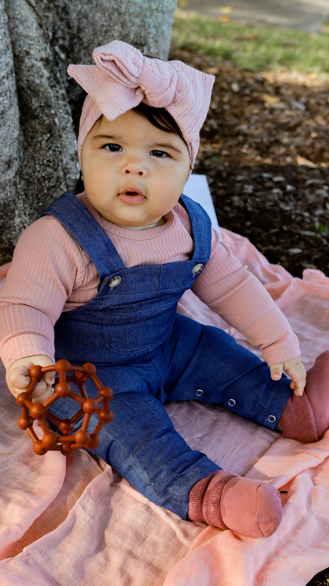 Long Sleeved Pink Organic Cotton Ribbed Bodysuit