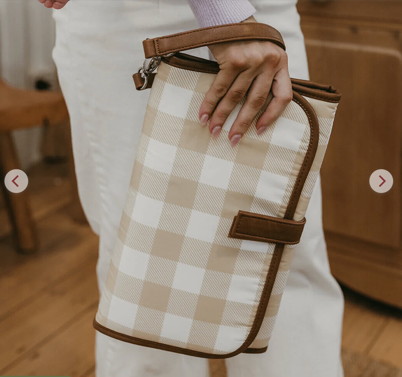 Change Mat Clutch - Beige Gingham