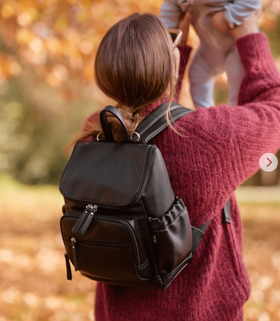 Mini Signature Backpack - Black Vegan Leather