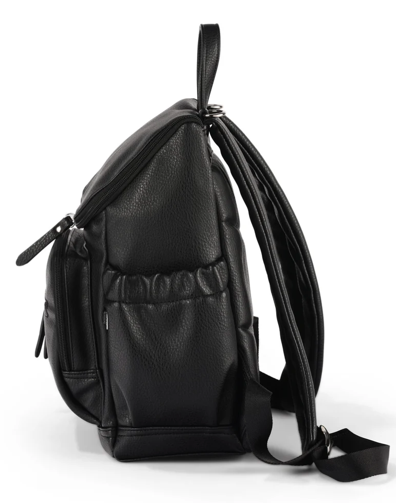 Mini Signature Backpack - Black Vegan Leather