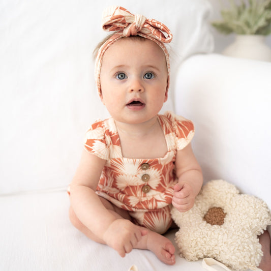 Boho Baby Romper Palm Set