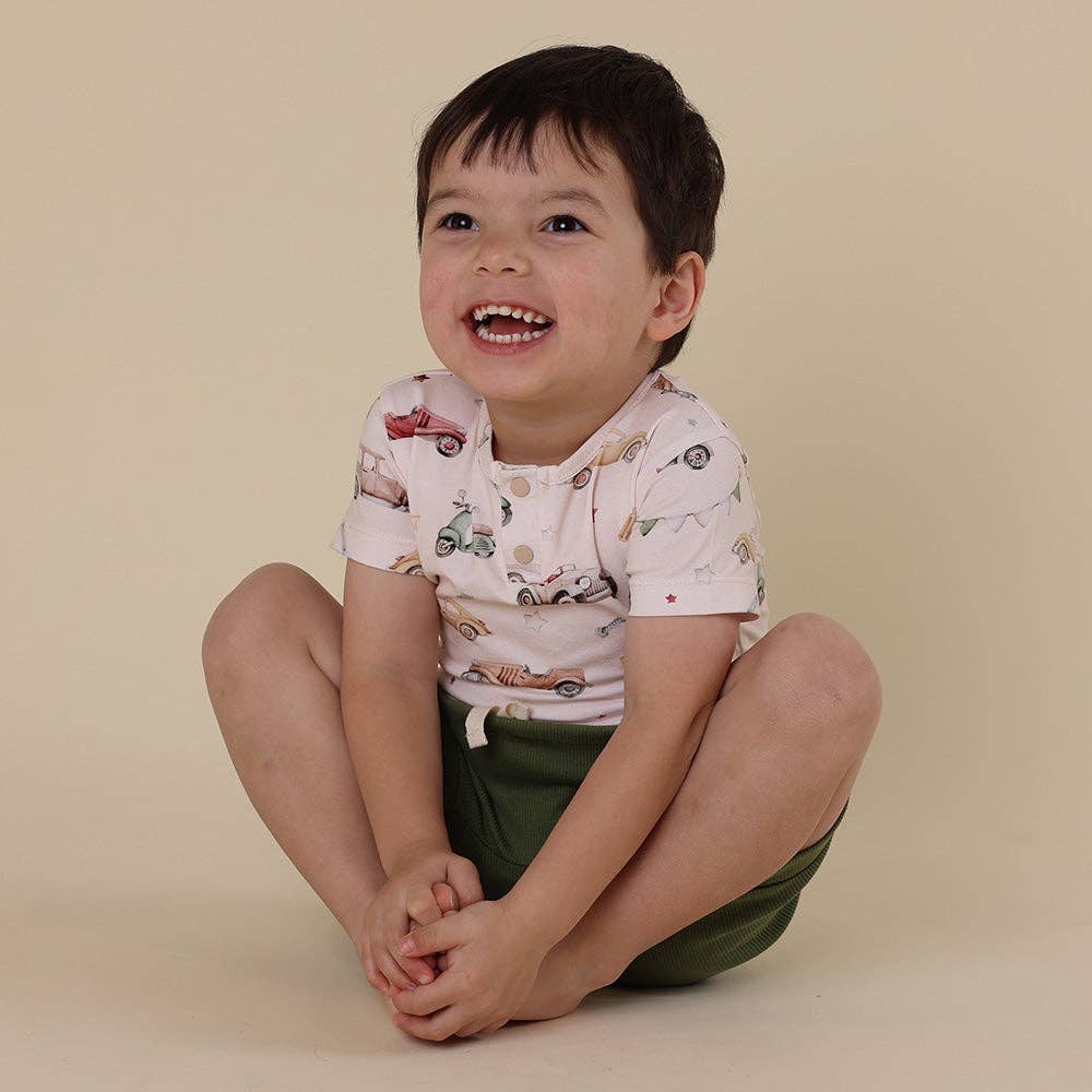 Vintage Cars Short Sleeve Organic Bodysuit