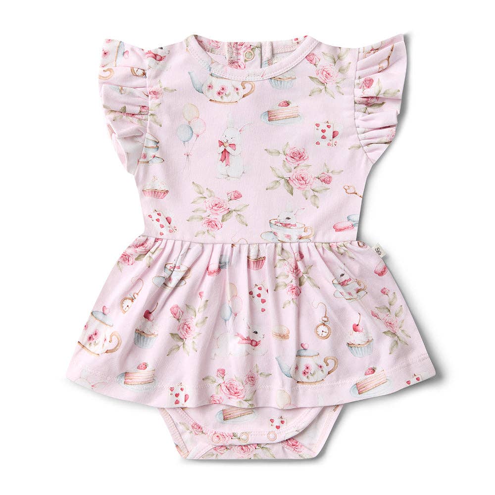 Alice’s Tea Party Short Sleeve Organic Dress