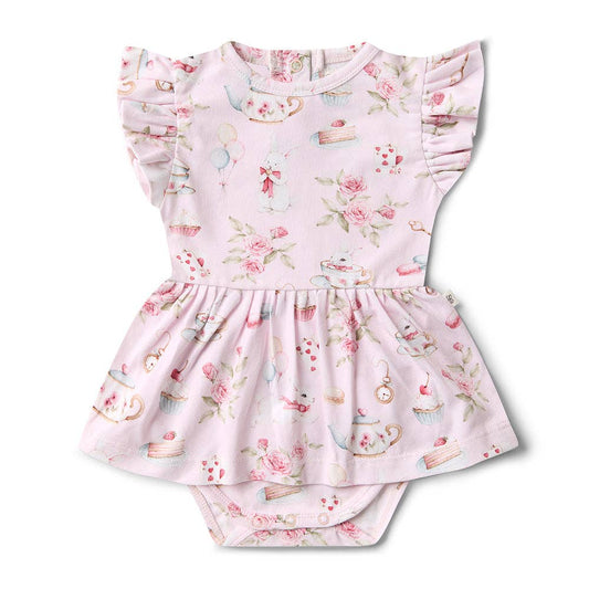 Alice’s Tea Party Short Sleeve Organic Dress