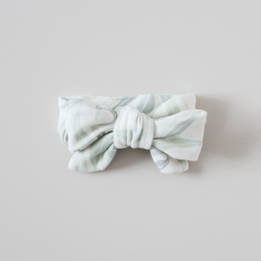 Topknot Bow & Matching Mum Scrunchie Eucalyptus