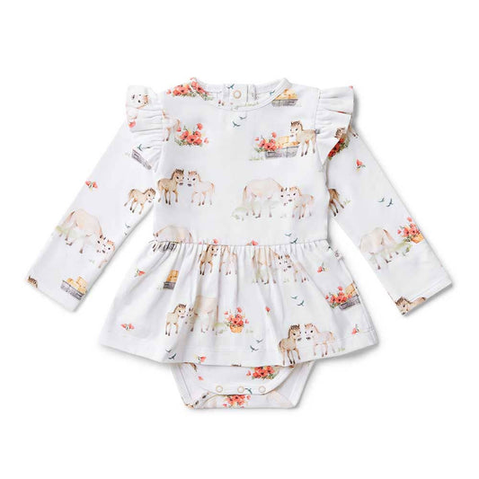 Pony Pals Long Sleeve Organic Dress