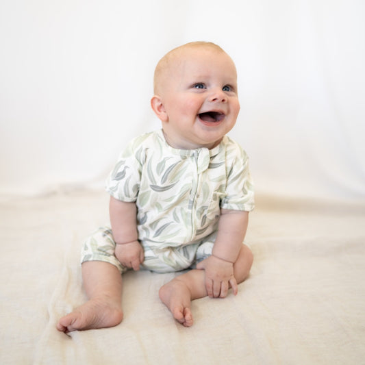 Short Sleeve Playsuit Eucalyptus