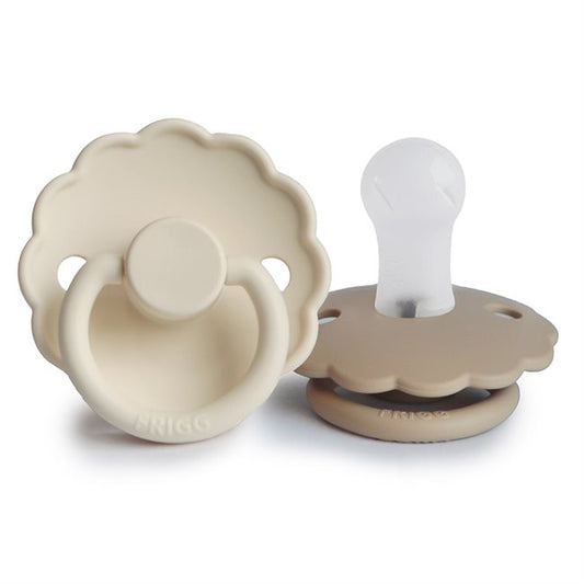 FRIGG Daisy - Round Silicone 2-Pack Pacifiers - Cream/Croissant
